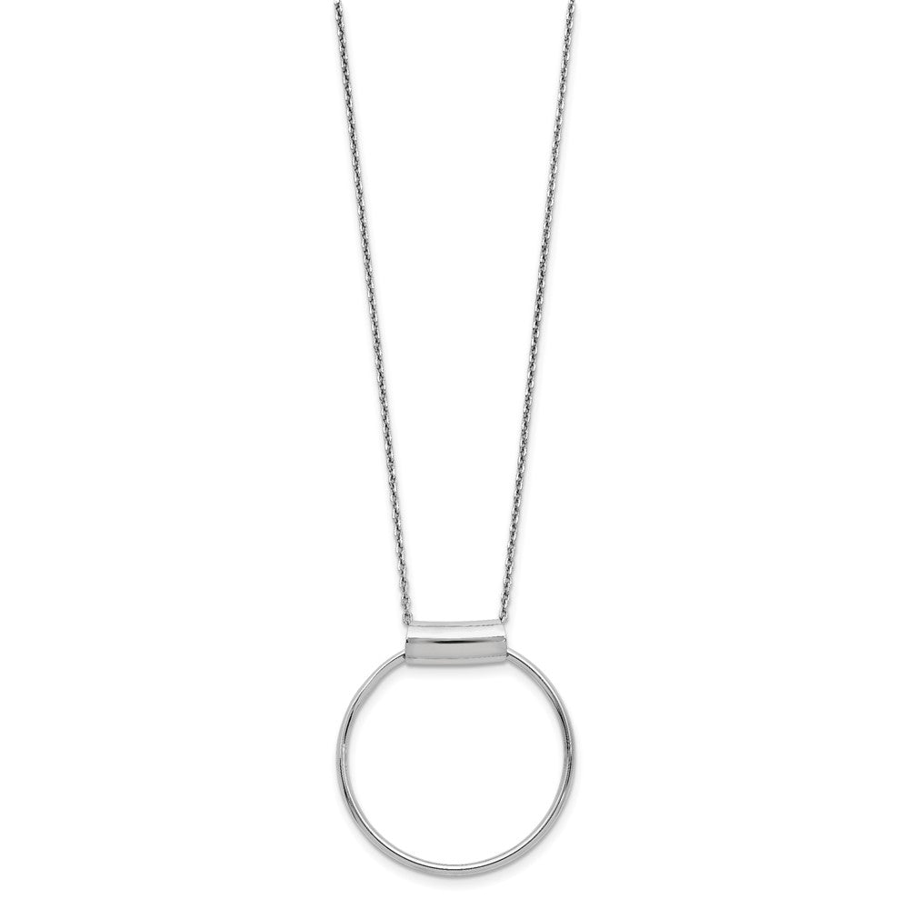 Sterling Silver Rhodium Plated Polished 1In Ext Necklace