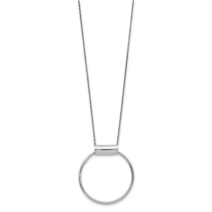 Sterling Silver Rhodium Plated Polished 1In Ext Necklace