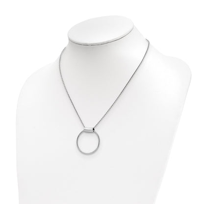 Sterling Silver Rhodium Plated Polished 1In Ext Necklace