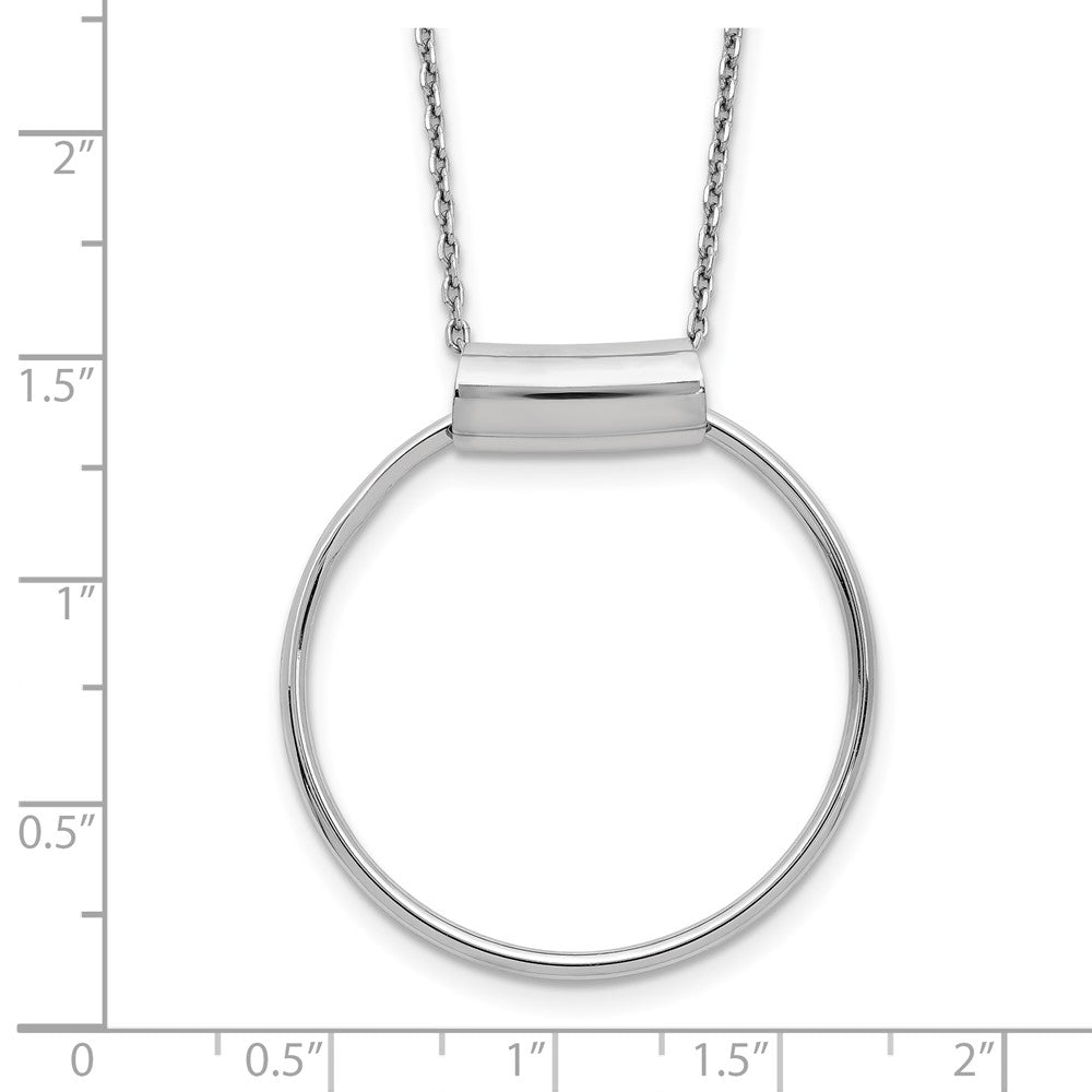 Sterling Silver Rhodium Plated Polished 1In Ext Necklace