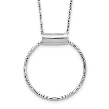 Sterling Silver Rhodium Plated Polished 1In Ext Necklace