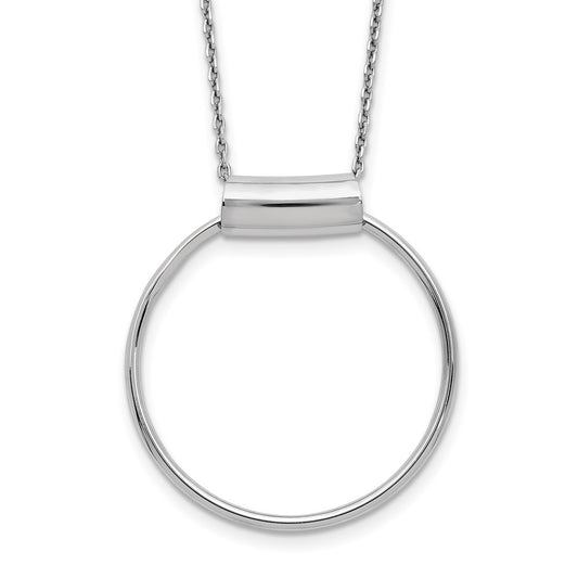 Sterling Silver Rhodium Plated Polished 1In Ext Necklace