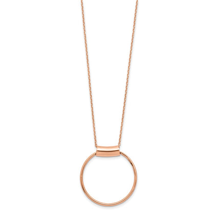 Sterling Silver Rh Plat Rose Tone Polish 1In Ext Necklace