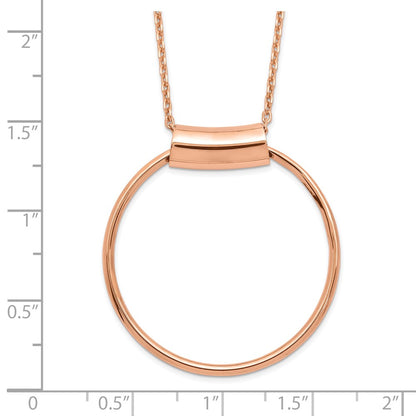 Sterling Silver Rh Plat Rose Tone Polish 1In Ext Necklace