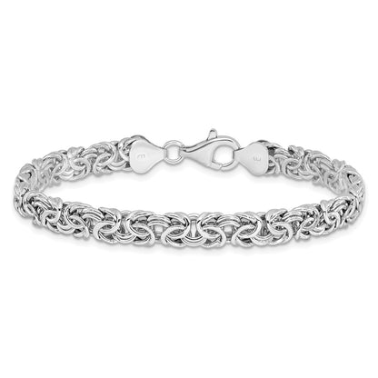 Sterling Silver Rhodium Plated Fancy Bracelet