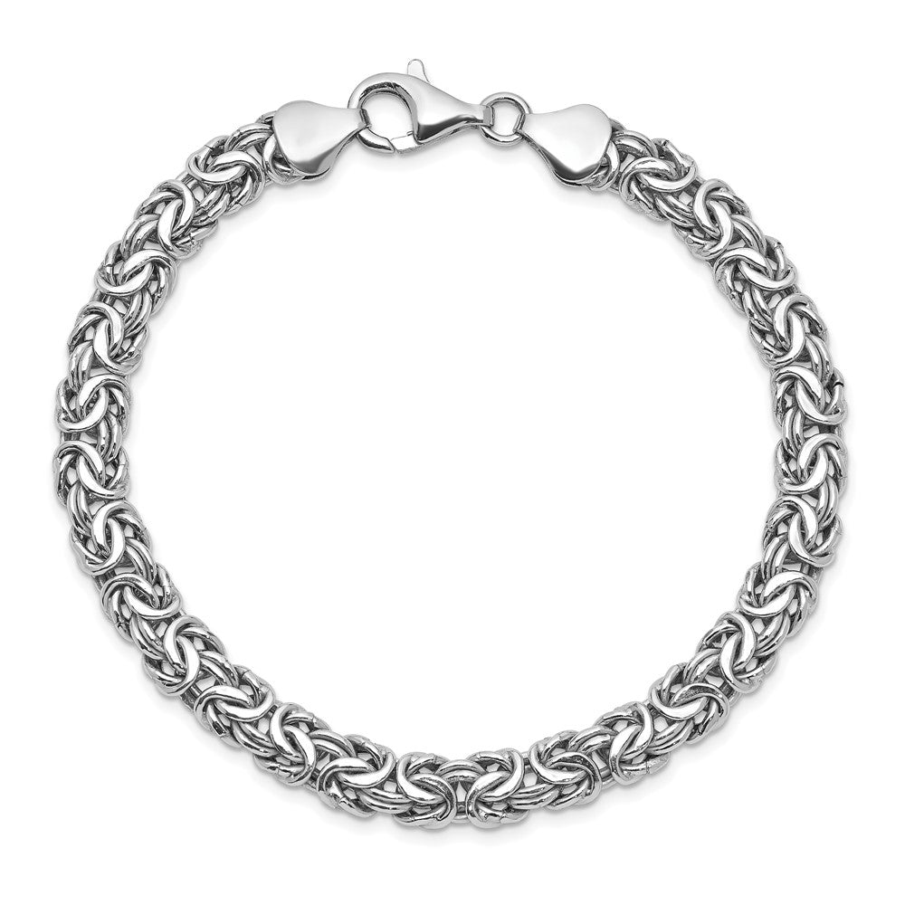 Sterling Silver Rhodium Plated Fancy Bracelet