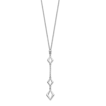 Sterling Silver Rhodium Plated Adj. W/ 1.5In Ext. Necklace