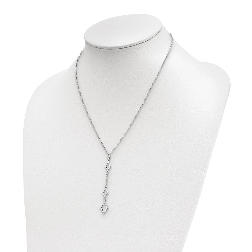 Sterling Silver Rhodium Plated Adj. W/ 1.5In Ext. Necklace