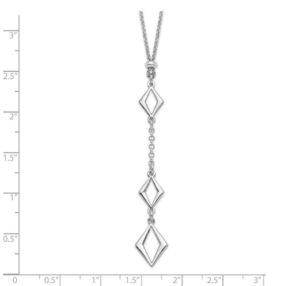 Sterling Silver Rhodium Plated Adj. W/ 1.5In Ext. Necklace