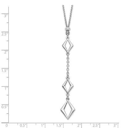 Sterling Silver Rhodium Plated Adj. W/ 1.5In Ext. Necklace