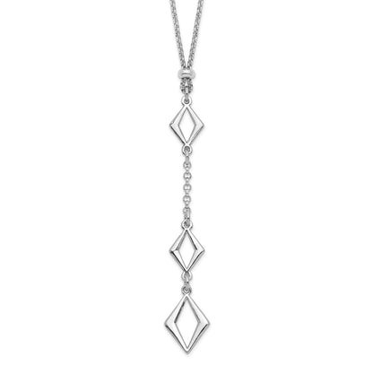 Sterling Silver Rhodium Plated Adj. W/ 1.5In Ext. Necklace