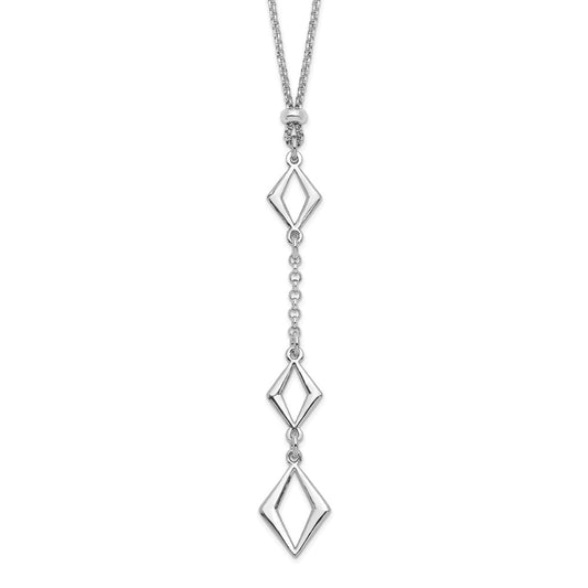 Sterling Silver Rhodium Plated Adj. W/ 1.5In Ext. Necklace