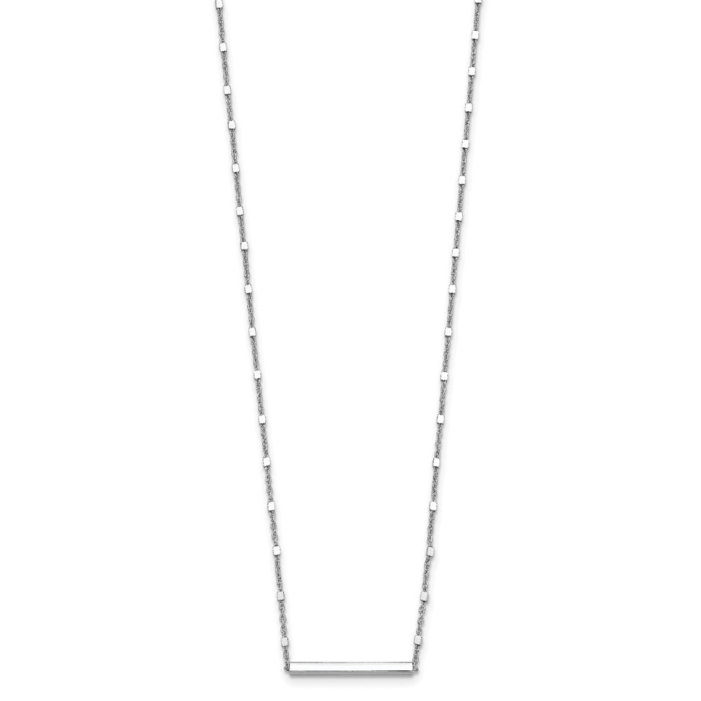 Sterling Silver Rhodium Plated Polished W/ 1.25In Ext. Necklace