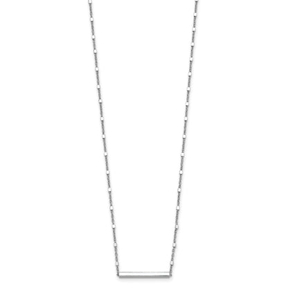 Sterling Silver Rhodium Plated Polished W/ 1.25In Ext. Necklace