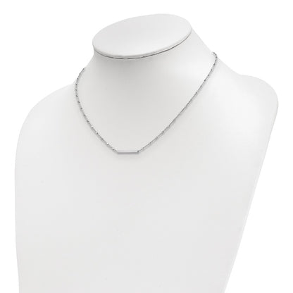 Sterling Silver Rhodium Plated Polished W/ 1.25In Ext. Necklace