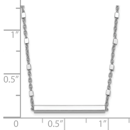 Sterling Silver Rhodium Plated Polished W/ 1.25In Ext. Necklace