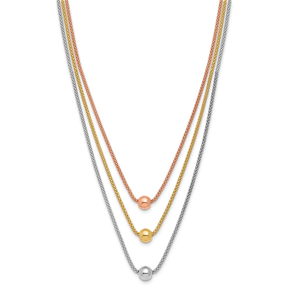 Sterling Silver Rose & Yellow Gold Plated W/ 2In Ext. Necklace