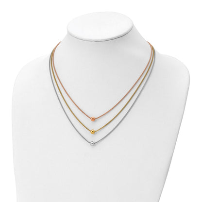 Sterling Silver Rose & Yellow Gold Plated W/ 2In Ext. Necklace