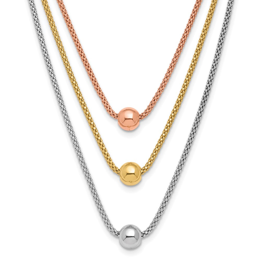 Sterling Silver Rose & Yellow Gold Plated W/ 2In Ext. Necklace