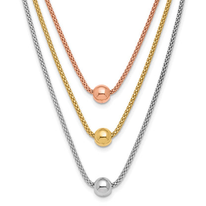 Sterling Silver Rose & Yellow Gold Plated W/ 2In Ext. Necklace