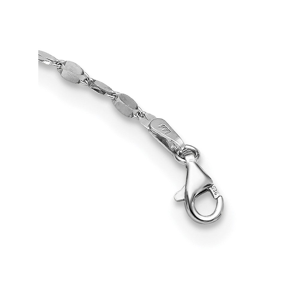 Sterling Silver Rhodium Plated Polished Multi Strand Necklace