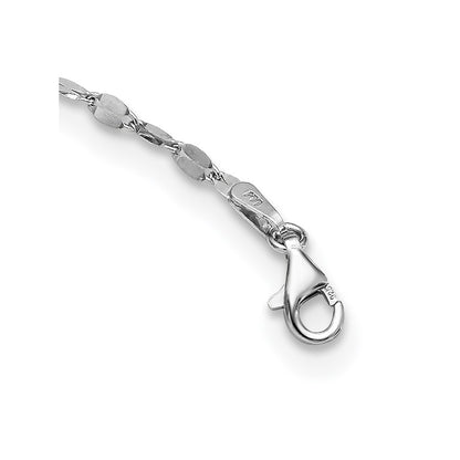 Sterling Silver Rhodium Plated Polished Multi Strand Necklace