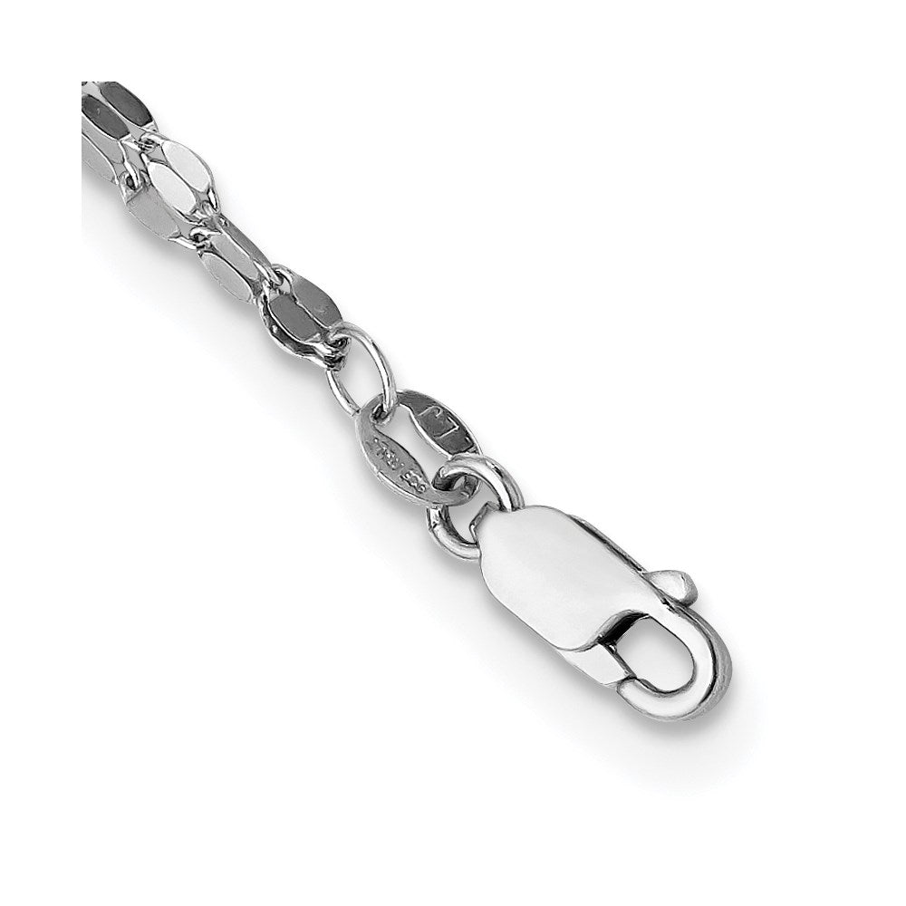 Sterling Silver Rhodium Plated Polished Double Strand Necklace