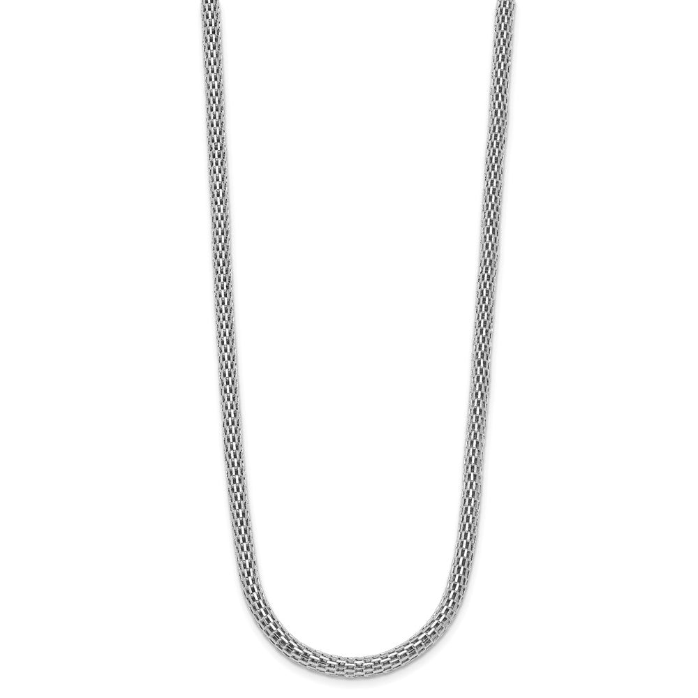 Sterling Silver Rhodium Plated W/ 2In Ext Choker Necklace