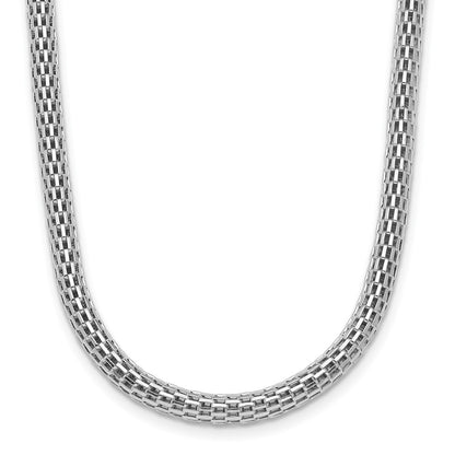 Sterling Silver Rhodium Plated W/ 2In Ext Choker Necklace