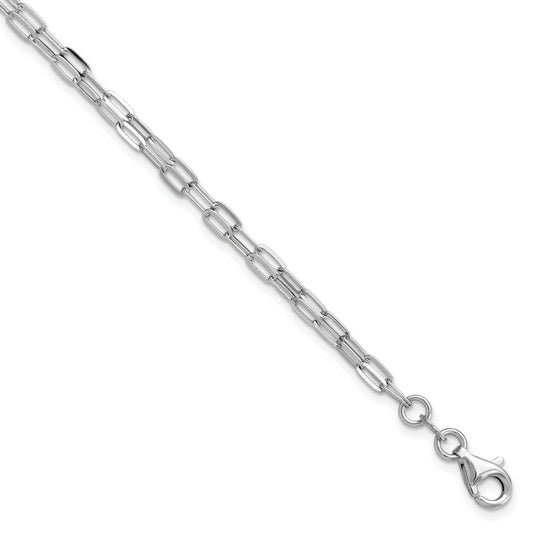 Sterling Silver Rhodium Plated Multi Strand W/ 1In Bracelet