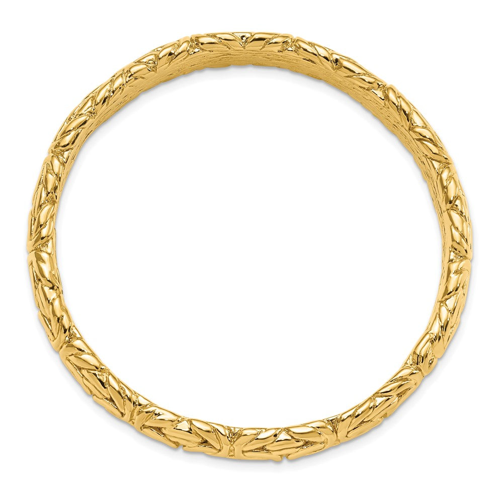 Sterling Silver Gold Tone Textured Hollow Bangle