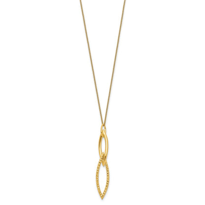 Gold Plated Sterling Silver Dia Cut With 1.5In Ext. Necklace