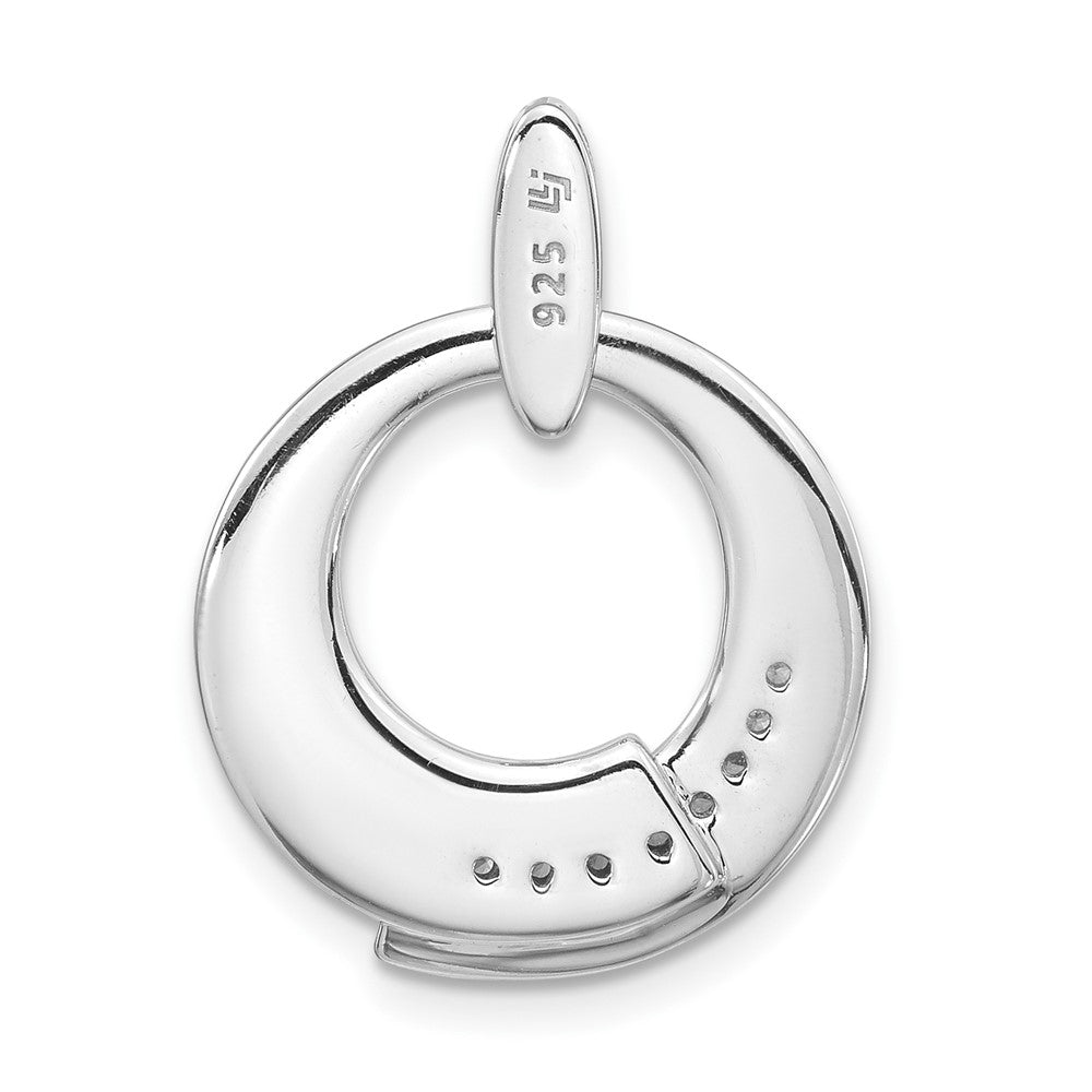 Gold Plated Sterling Silver Rh P And Cz Brushed Pendant