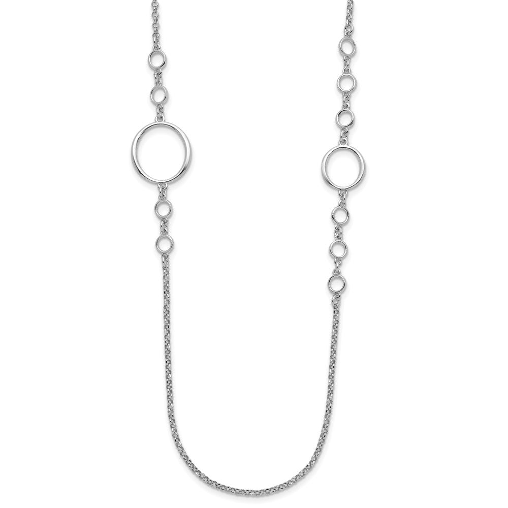 Sterling Silver Rhodium Plated Polished Necklace