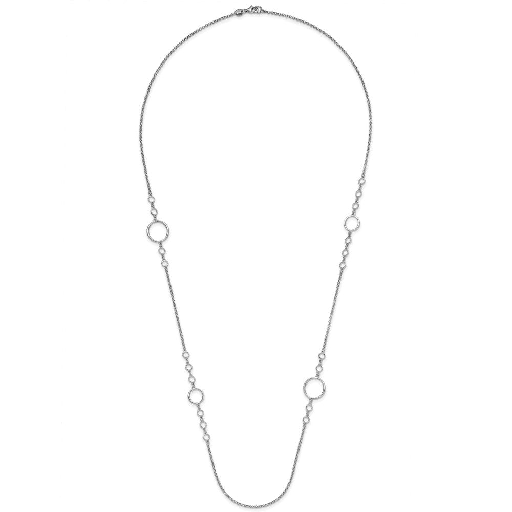 Sterling Silver Rhodium Plated Polished Necklace