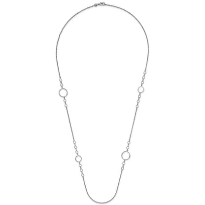 Sterling Silver Rhodium Plated Polished Necklace