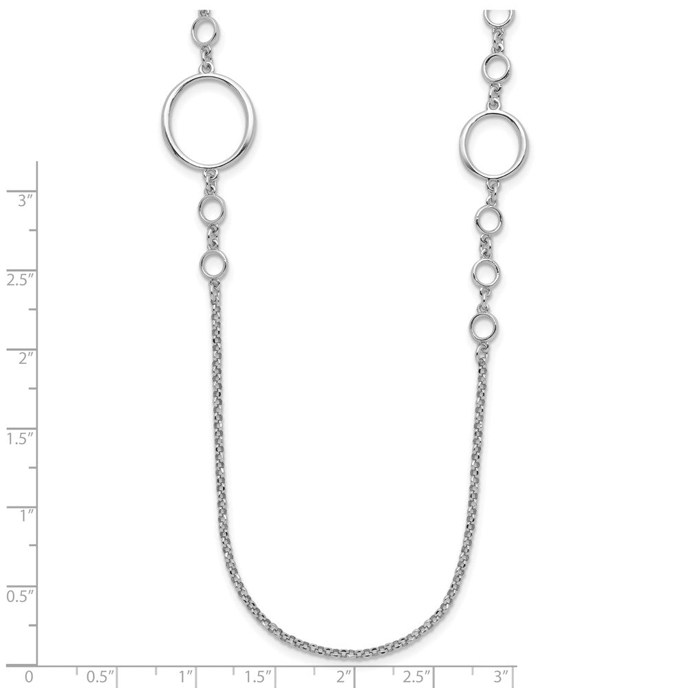 Sterling Silver Rhodium Plated Polished Necklace