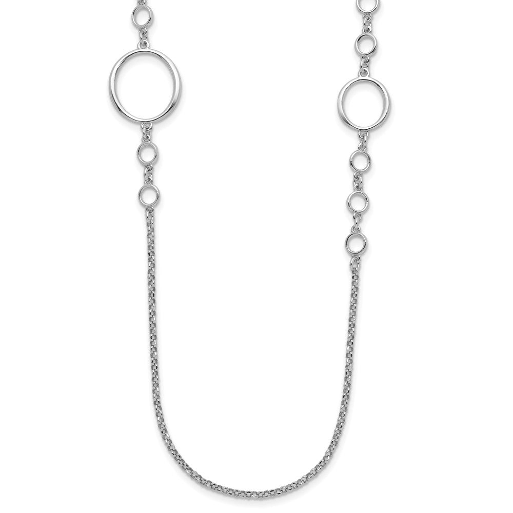 Sterling Silver Rhodium Plated Polished Necklace