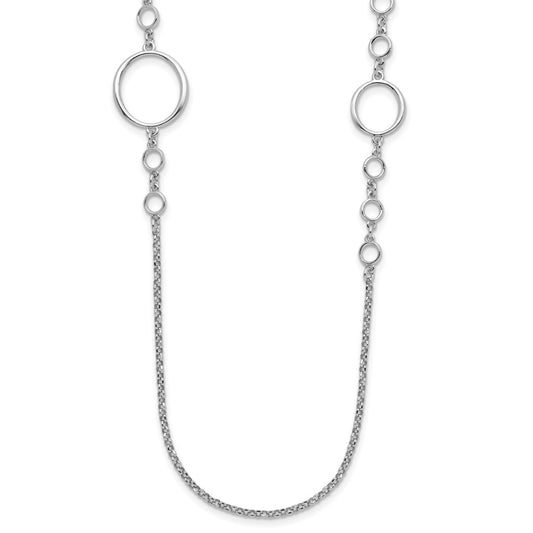 Sterling Silver Rhodium Plated Polished Necklace