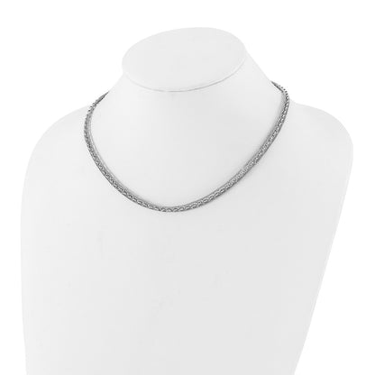 Sterling Silver Rhodium Plated Polished Fancy Necklace