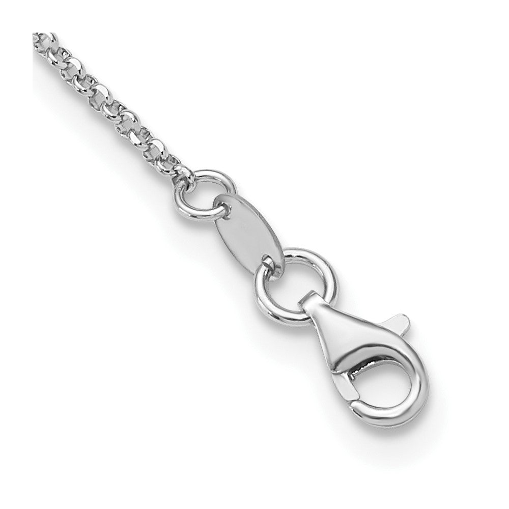 Sterling Silver Rhodium Plated Etched Circles Necklace
