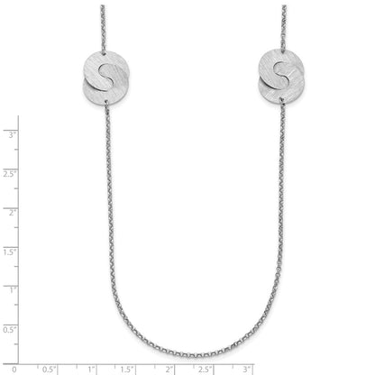 Sterling Silver Rhodium Plated Etched Circles Necklace