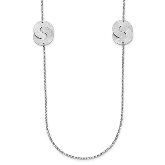 Sterling Silver Rhodium Plated Etched Circles Necklace