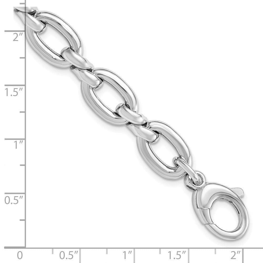 Sterling Silver Rh Plate Polished With .75In Ext. Link Bracelet