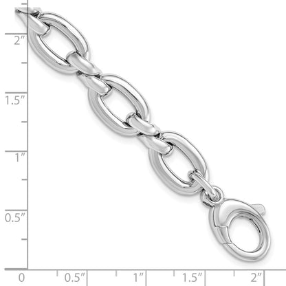 Sterling Silver Rh Plate Polished With .75In Ext. Link Bracelet