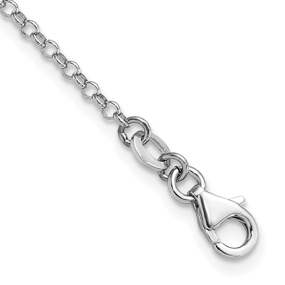 Sterling Silver Rh/Gold Plt Dia. Cut Circles With 2In Ext Necklace