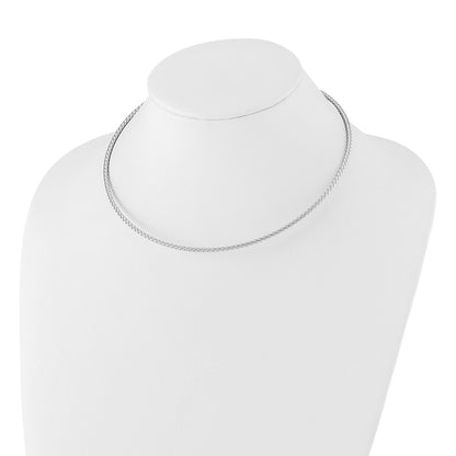 Sterling Silver Rhodium Plated Woven With 2In. Ext Necklace