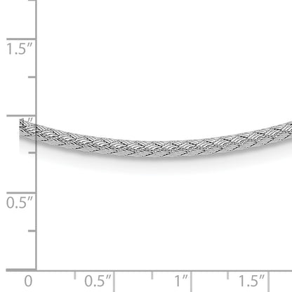 Sterling Silver Rhodium Plated Woven With 2In. Ext Necklace