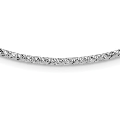 Sterling Silver Rhodium Plated Woven With 2In. Ext Necklace
