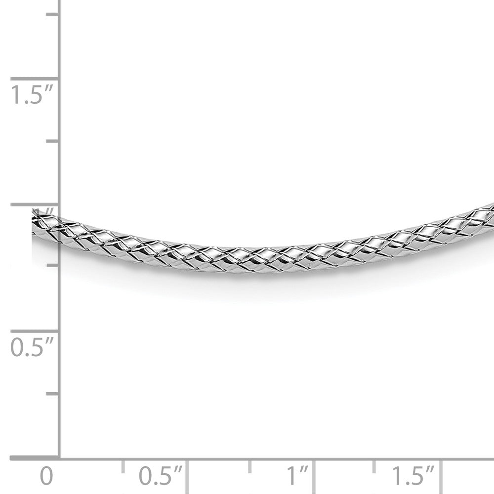 Sterling Silver Rh Plated Polished Braid With 2In. Ext Necklace